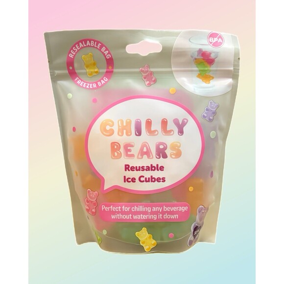 Chilly Bears Reusable Ice Cubes New In Bag 32 Pieces BPA Free Assorted Colors - Picture 4 of 4